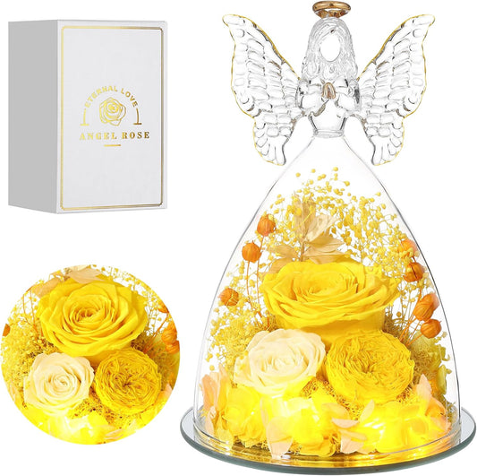 Preserved Flowers in Glass Angel for Mothers Day Gifts