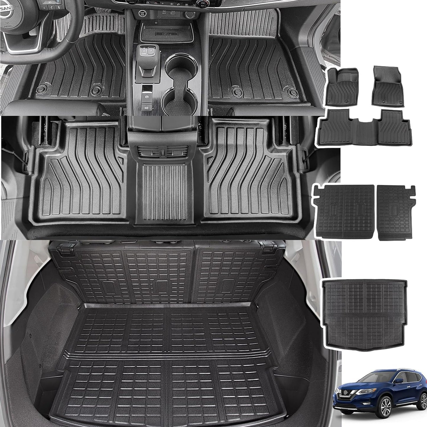 Xipoo Floor Mat Set for 2021-2026 Nissan Rogue Interior Protection