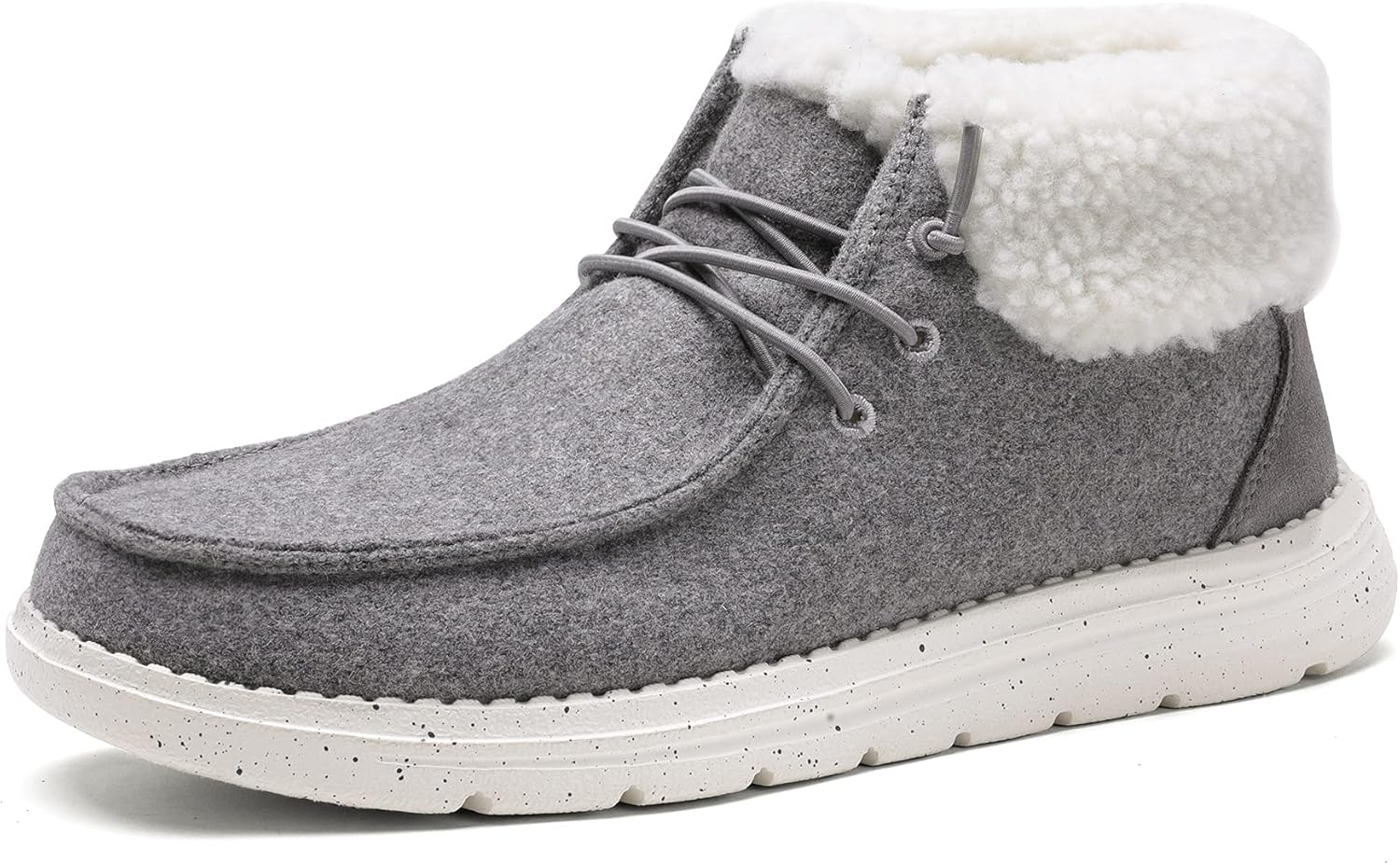 Bruno Marc Women's Ankle Fur Lace-up Warm Boots for Winter