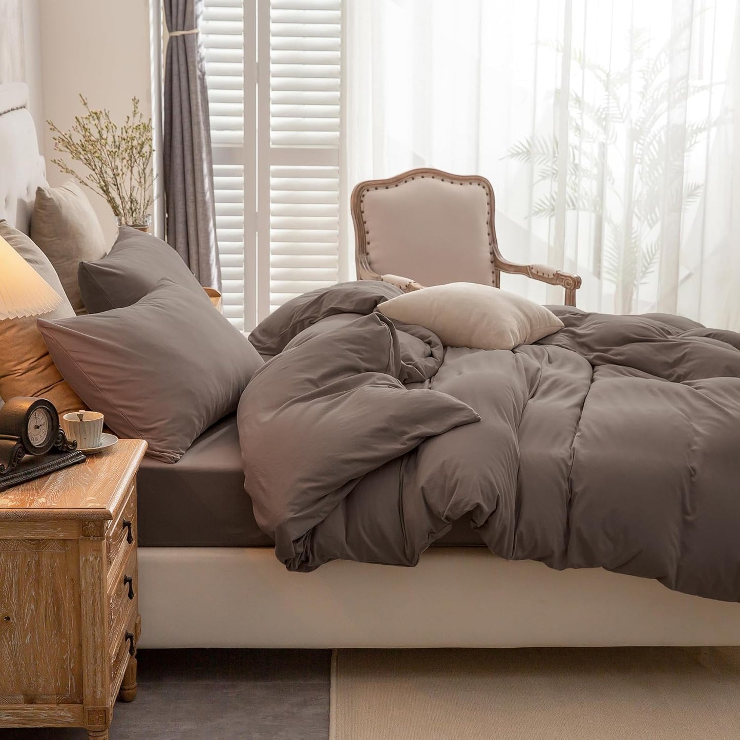 PURE ERA Jersey Knit Duvet Cover Set for Cozy Bedroom Comfort