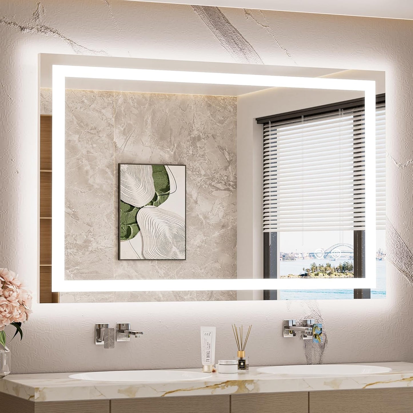 TETOTE LED Bathroom Mirror with Lights for Vanity and Grooming