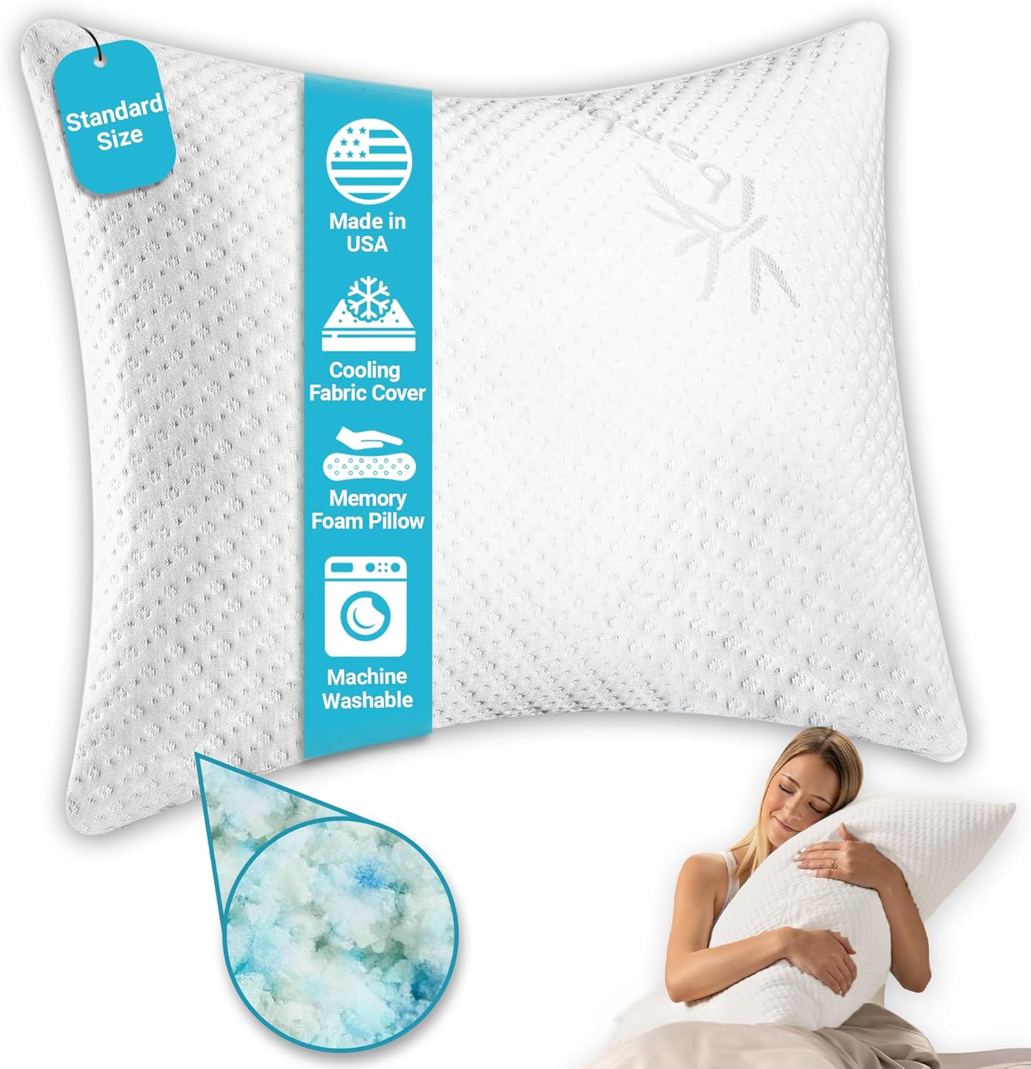 Xtreme Comforts Memory Foam Pillows for All Sleepers - Slim Design