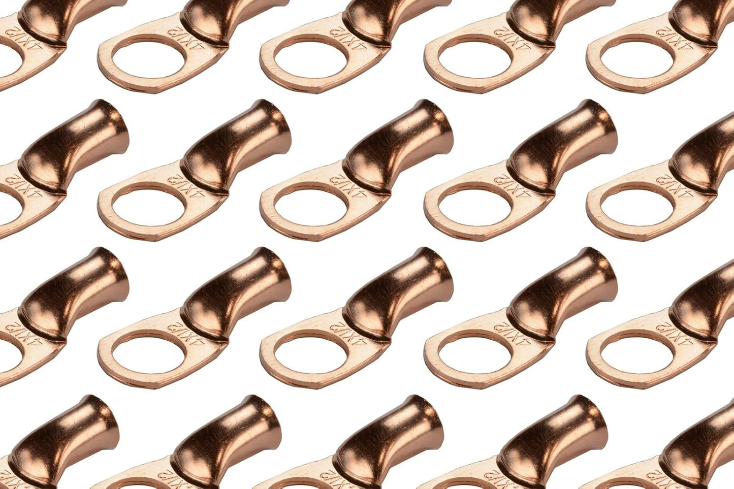 TEMCo 50 Pack Bare Copper Welding Battery Cable Ends for Durability