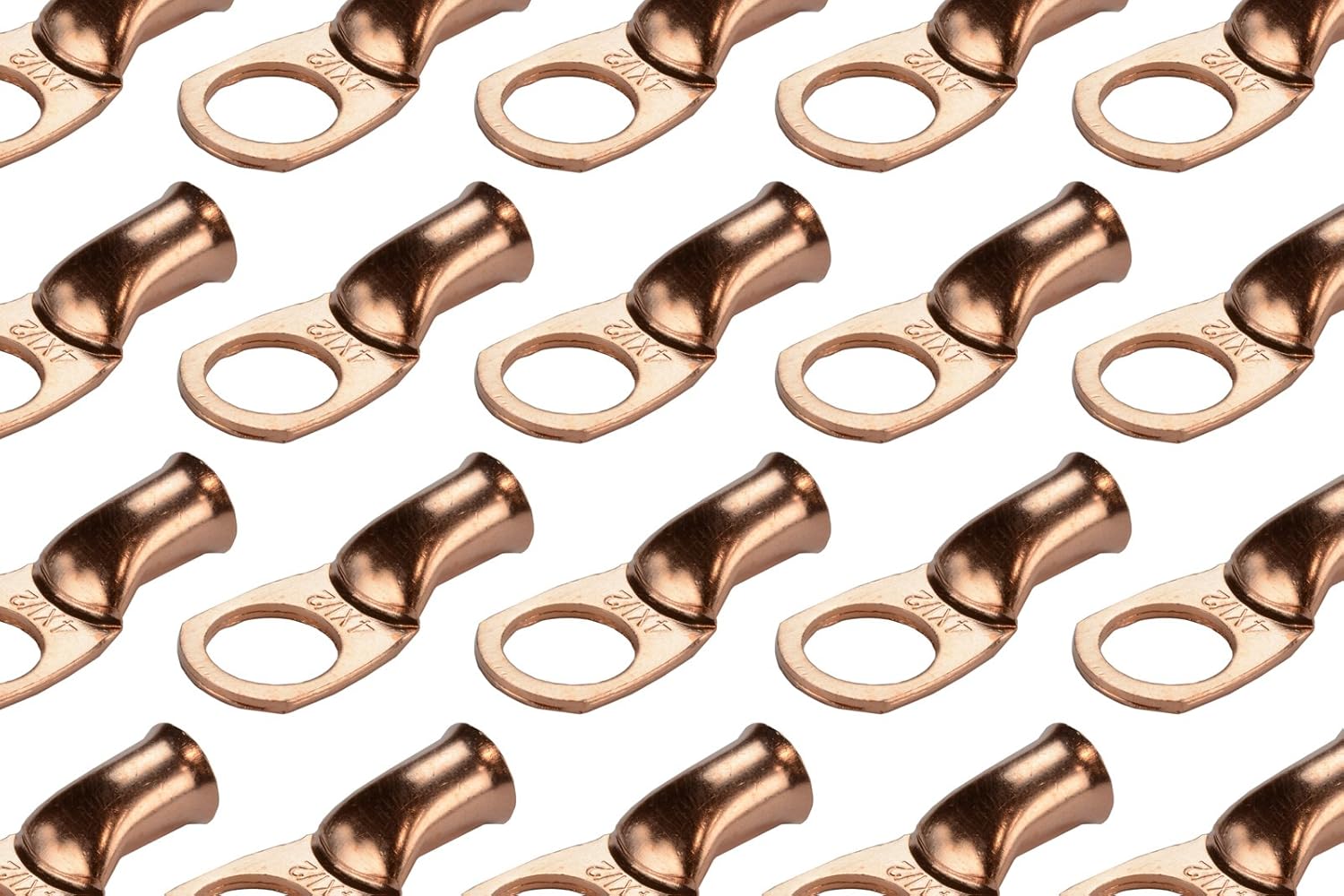 TEMCo 50 Pack Bare Copper Welding Battery Cable Ends for Durability