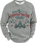 Mens Fleece-Lined Christmas Sweatshirt Raglan Pullover - Cozy Holiday