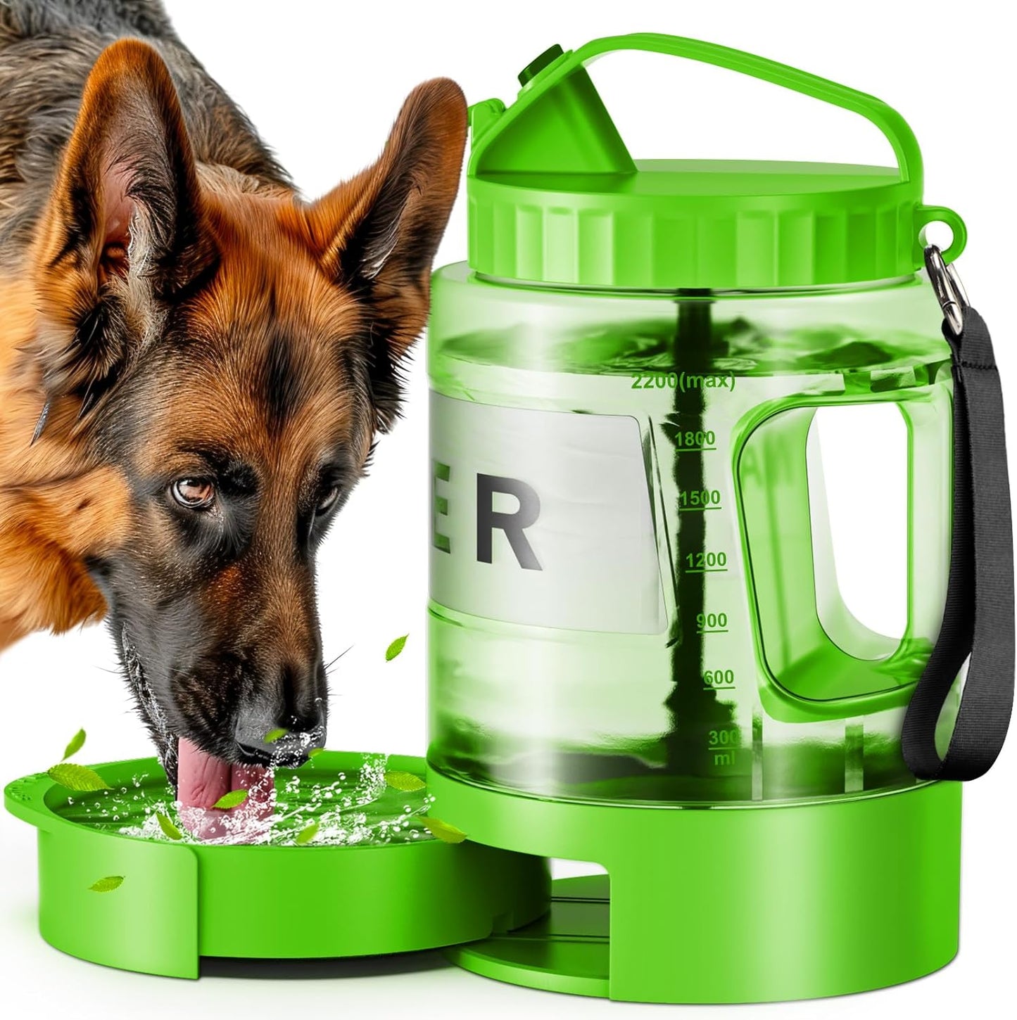 Portable Dog Water Bottle with 77oz Capacity for Hydration