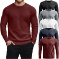5 Pack Thermal Waffle Shirts for Men - Comfortable Layering Crew Neck