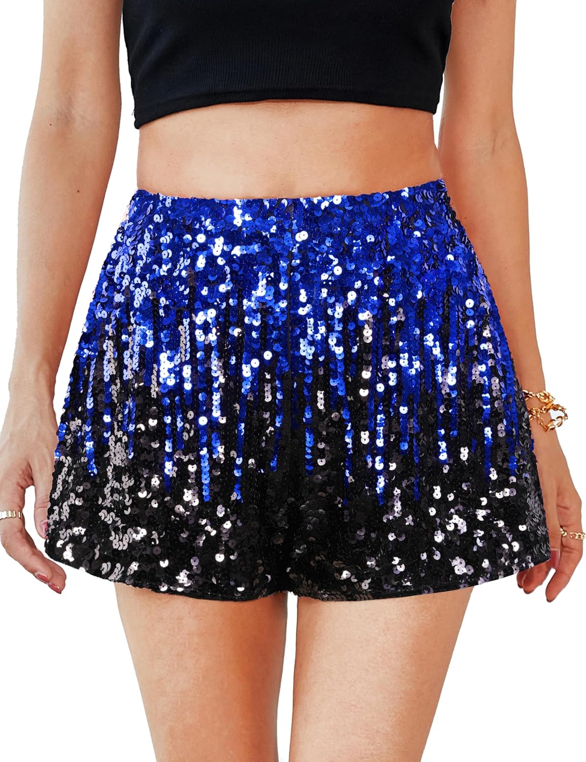 High Waisted Sequin Shorts for Glamorous Night Out Style