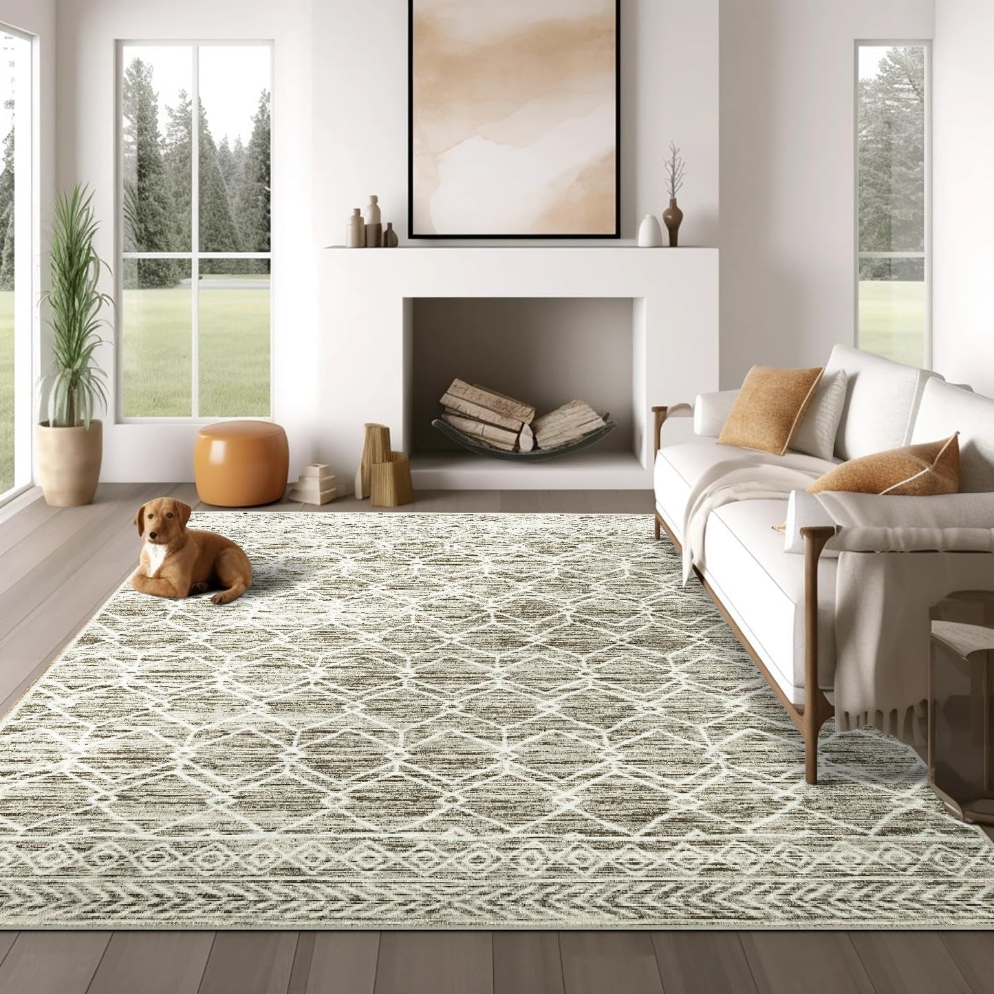 jinchan Moroccan 8x10 Area Rugs for Living Room - Stylish & Durable