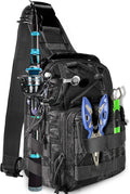Fishing Backpack Tackle Storage Bag with Rod Holder - Compact Gear