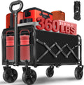 Wagons Carts Foldable 360 Lbs Capacity - Portable Collapsible Wagon