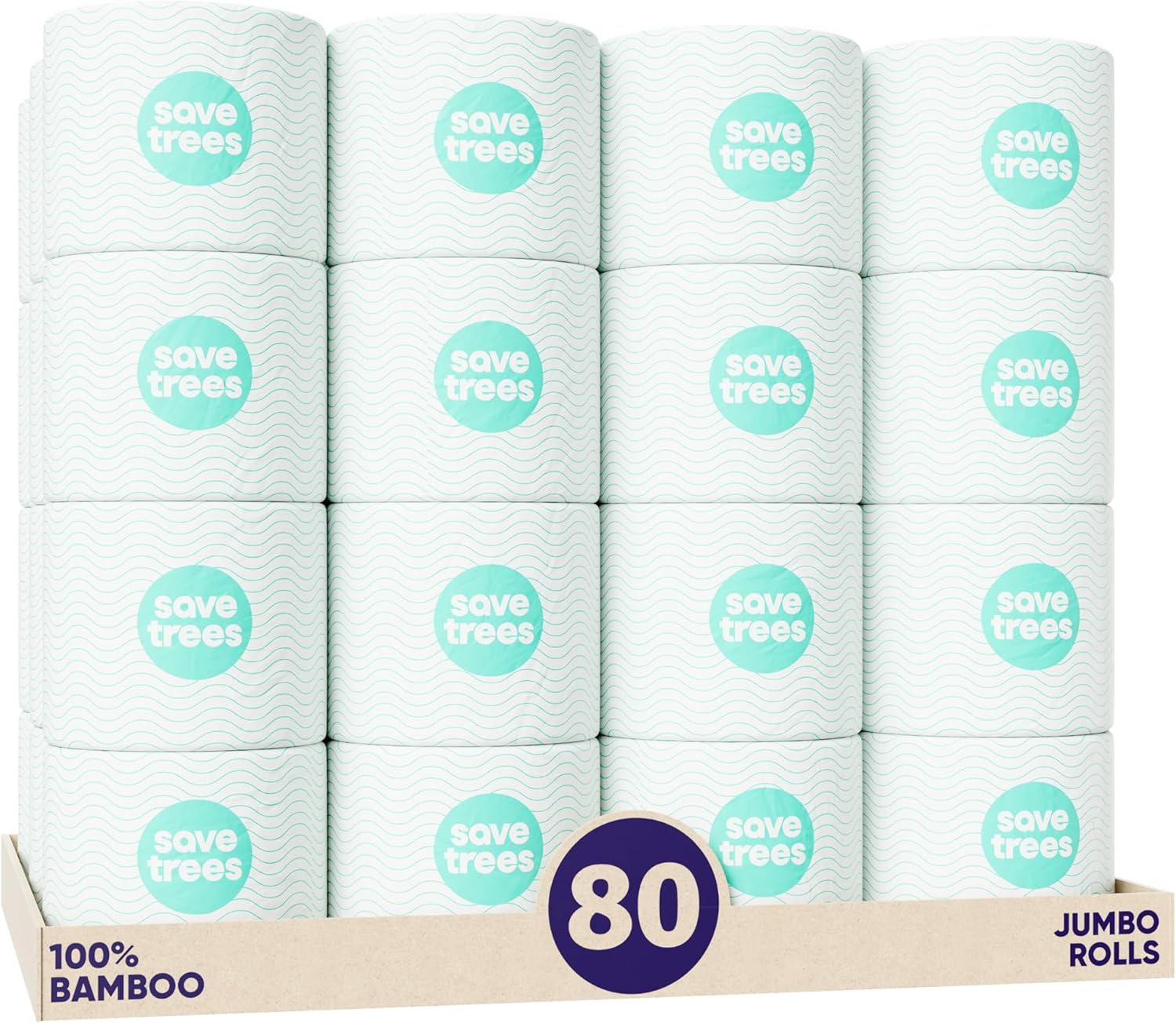Save Trees Bamboo Toilet Paper - Eco-Friendly 3-Ply Rolls