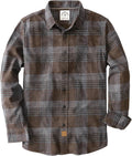 Mens Cotton Flannel Shirt Long Sleeve Plaid Button Down - Soft Fit