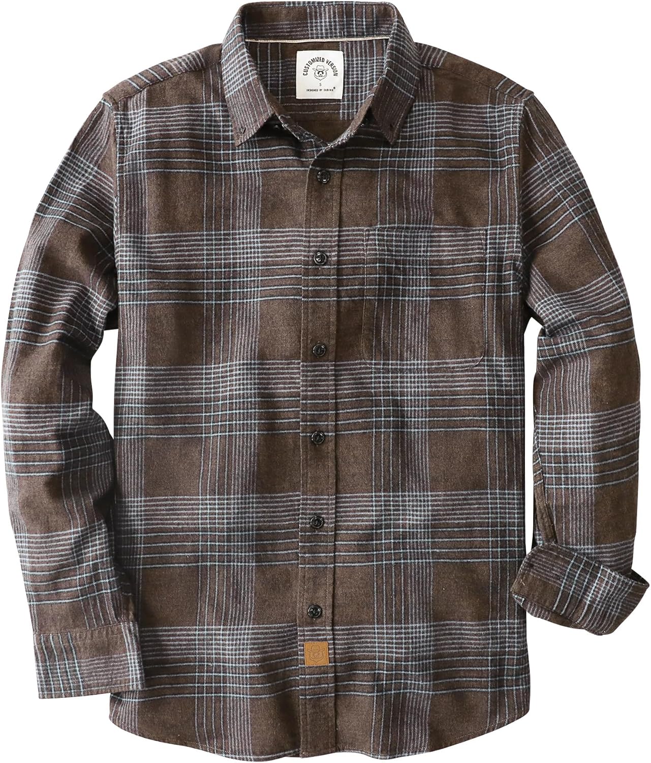Dubinik Mens Flannel Shirt 100% Cotton Long Sleeve Plaid Style