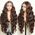 SOKU Brown 13x6 Lace Frontal Wig 32in Lightweight Wavy Hair - Natural