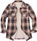 ThCreasa Womens Sherpa Lined Flannel Jacket - Warm Plaid Shirt