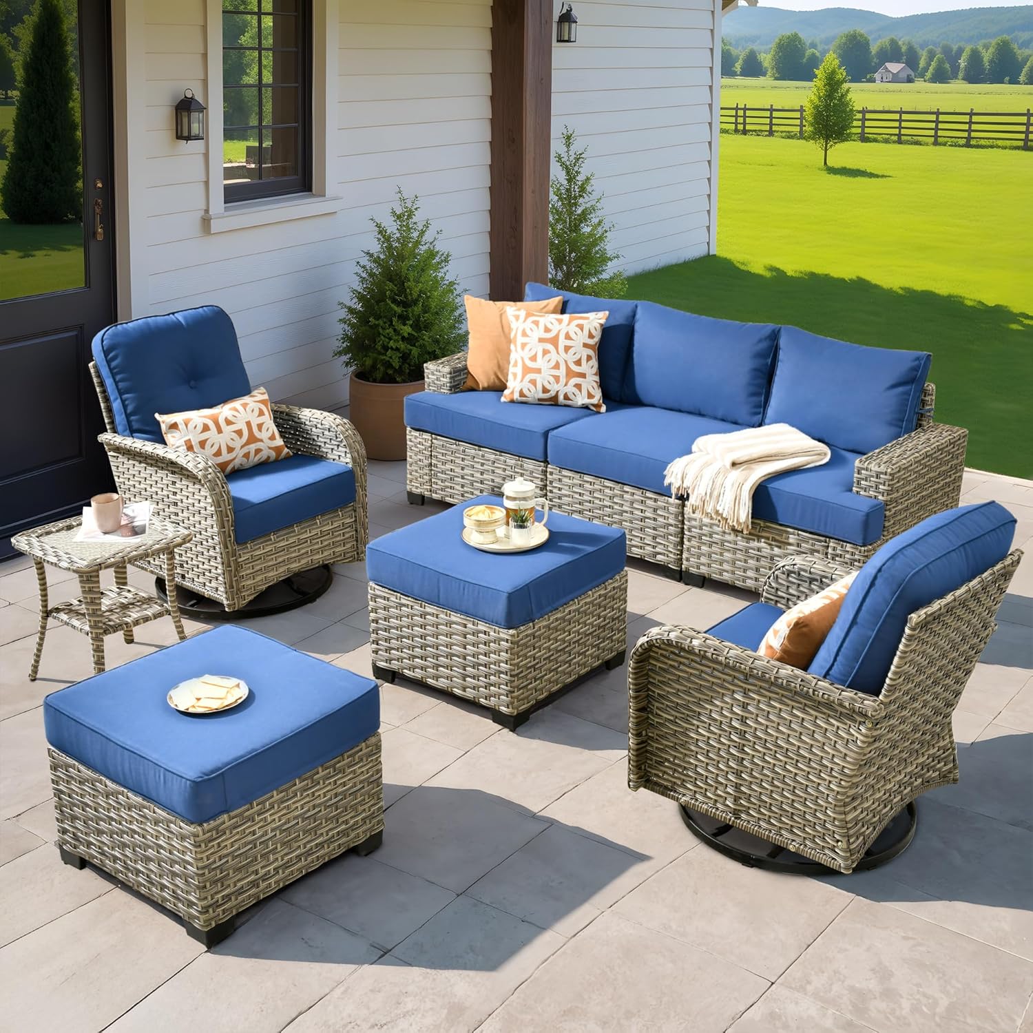HOOOWOOO Outdoor Sectional Patio Furniture Set for Comfort