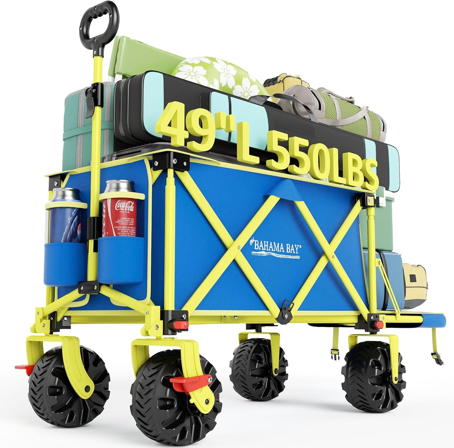 49 L Extra Long Beach Wagon with Tailgate for Outdoor Adventures