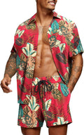 COOFANDY Men's Hawaiian Matching Set Beach 2-Piece Outfits