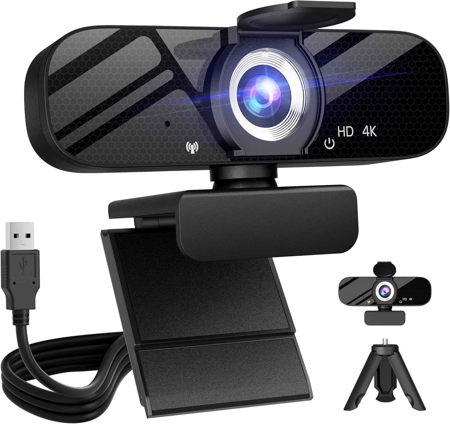 Crystal Clear Full HD Webcam with 4K Video & Privacy Cover