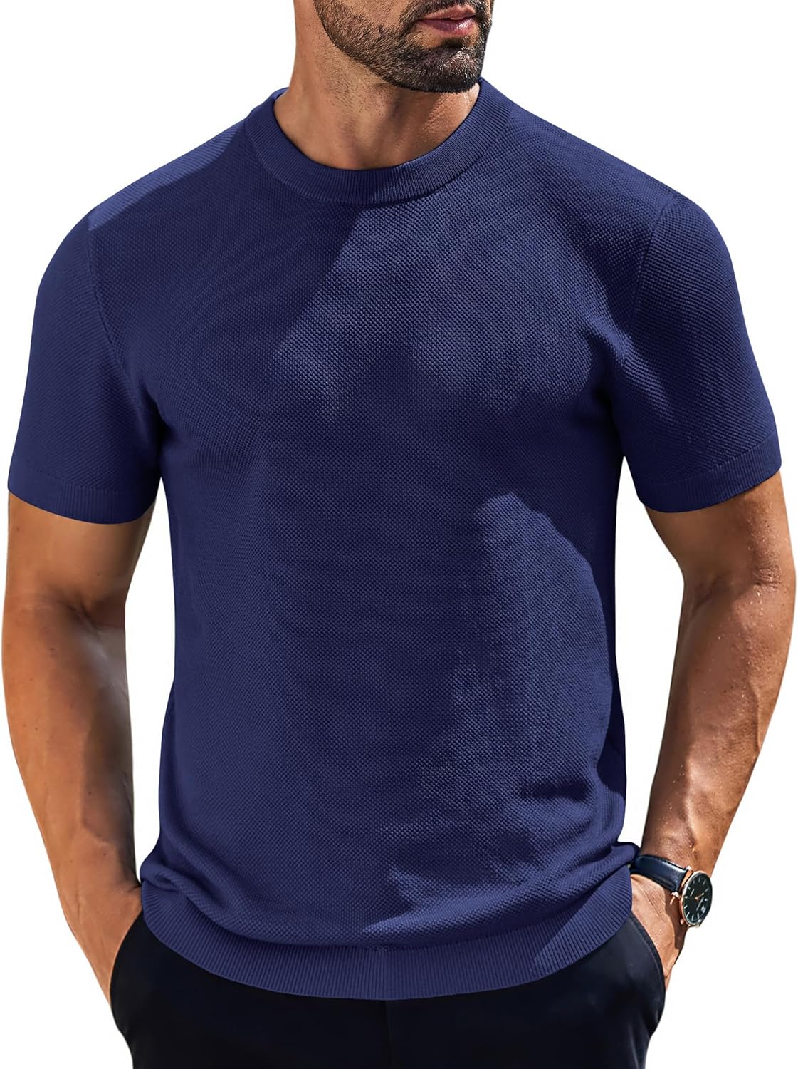 Stylish COOFANDY Men's Knit T-Shirts for Casual and Business Wear