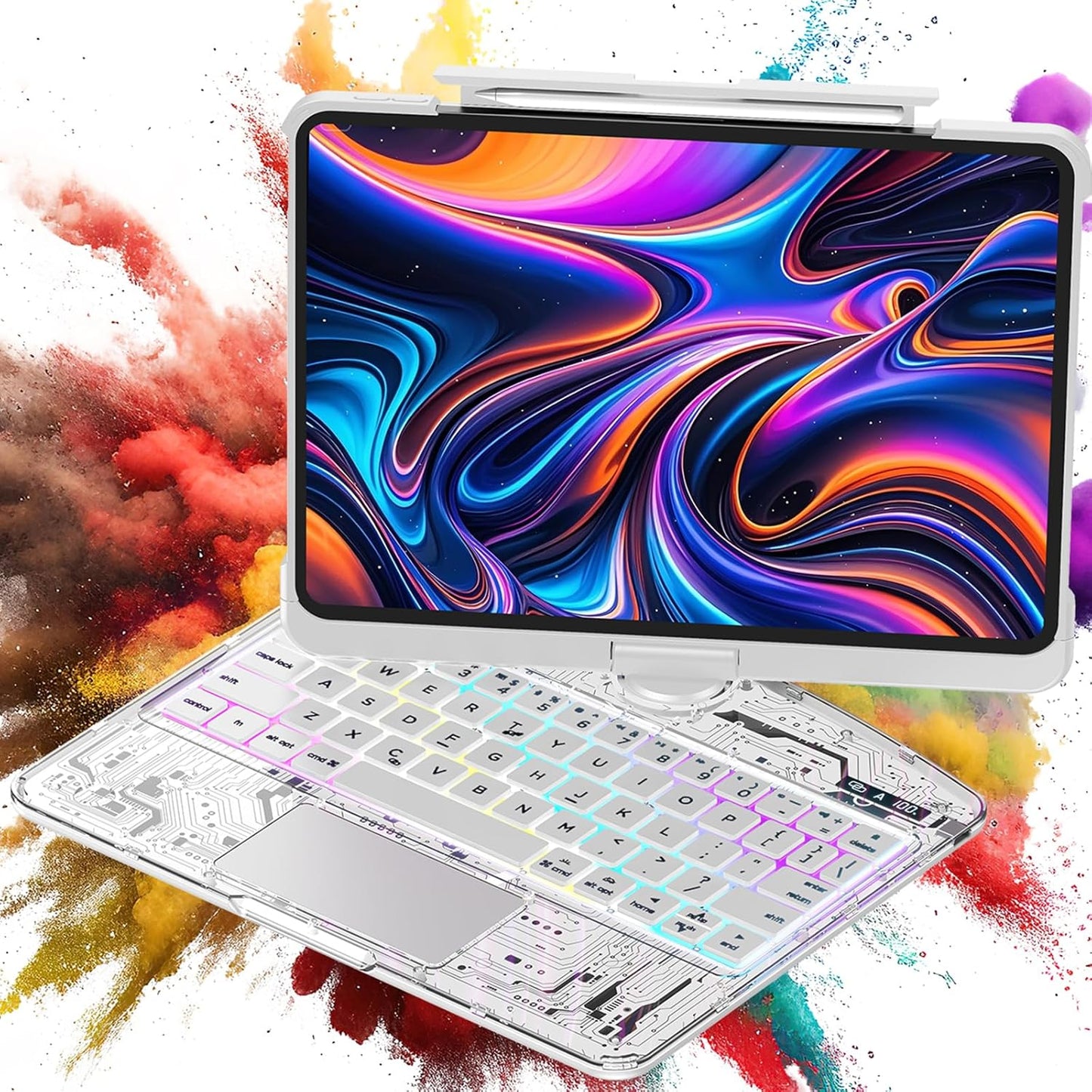 TSQQST Clear Wireless Keyboard Case for iPad Pro 13 Inch M4