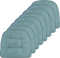 Linear Marine Blue Non-Slip Chair Cushions 15x16 - 8 Pack