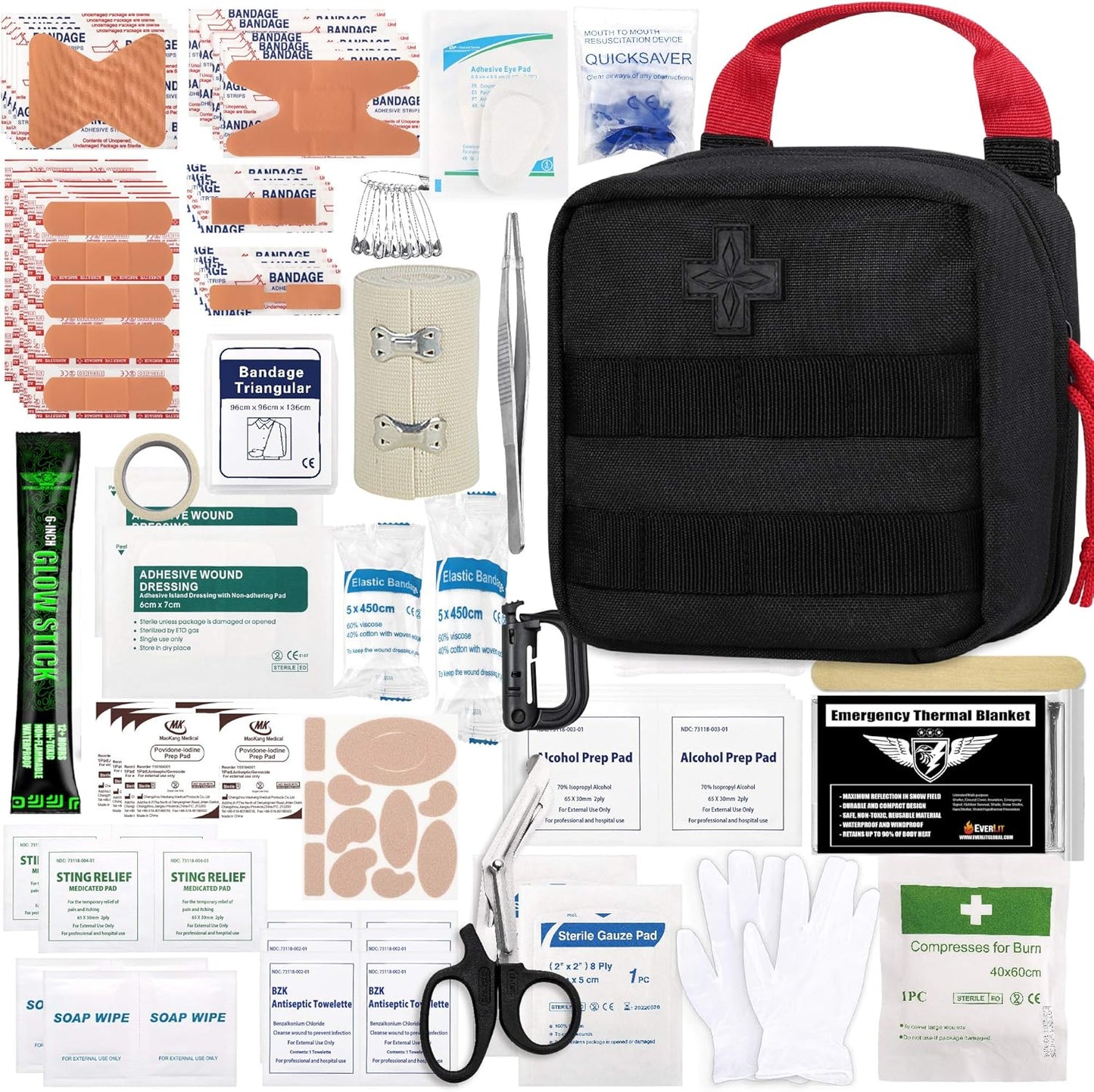 EVERLIT Tactical First Aid Kit: 180-Piece Outdoor Essential