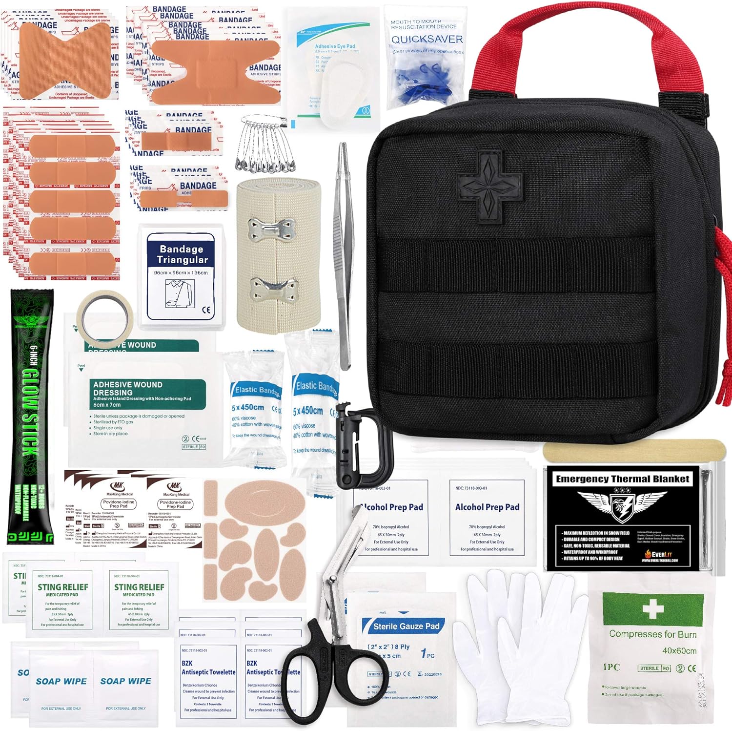 EVERLIT Tactical First Aid Kit: 180-Piece Outdoor Essential