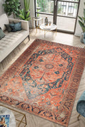 Machine Washable 3x5 Rug - Low Pile Entry Rug with Non-Slip Backing