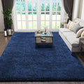 Ophanie 6x9 Blue Shag Rug for Living Room - Soft, Non-slip Comfort