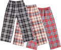 Ekouaer Boys 3 Pack Plaid Lounge Pants with 2 Pockets - Soft Sleep