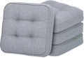 Tufted Shredded Memory Foam Chair Cushions 4 Pack - Supportive Dining