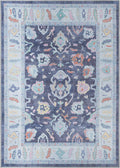 Modern Oushak Rug 2ft5 x 5 - Vintage Navy Blue Washable Runner