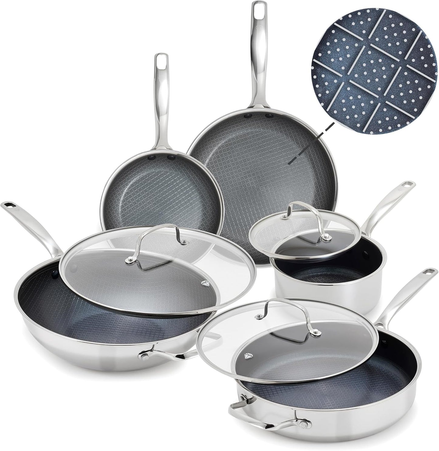 Blue Diamond Hybrid Nonstick Stainless Steel Cookware Set Review