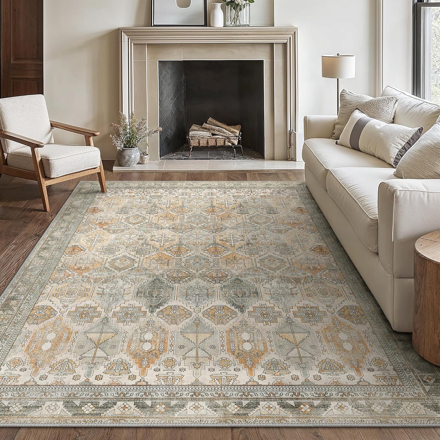 Bavni Washable Rug 8x10 Area Rug for Living Room and Bedroom