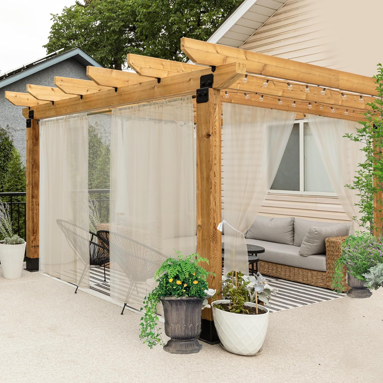 All Weather Outdoor Patio Sheer Curtains for Elegant Spaces