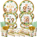 Safari Baby Shower Plates and Napkins Set - Serves 50 Guests