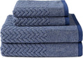 Texere 100% Organic Cotton Jacquard 650 GSM Towels - Estate Blue
