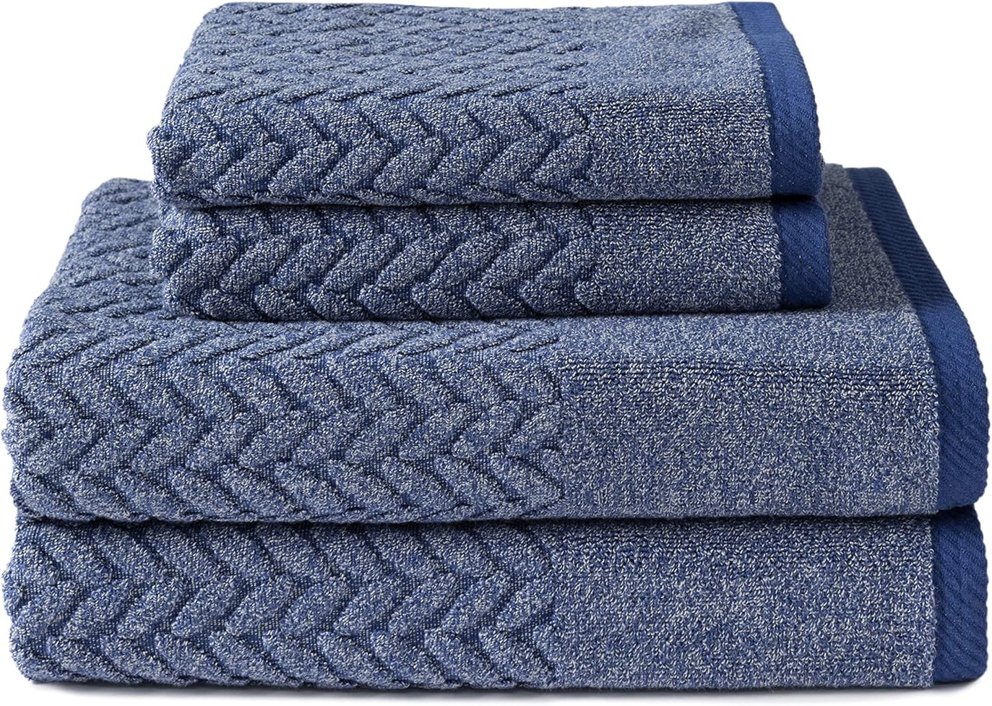 Texere 100% Organic Cotton Jacquard Bath Towel Set - Plush & Absorbent