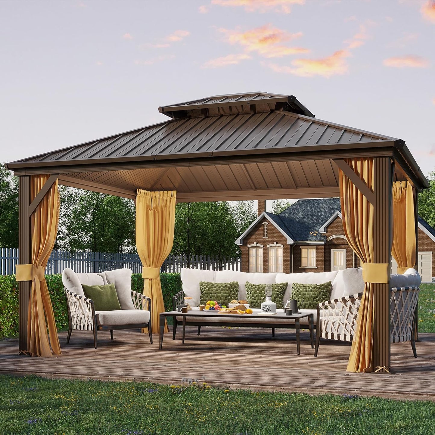 YOLENY 10ft x 12ft Hardtop Gazebo for Stylish Outdoor Gatherings