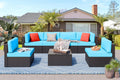 Outdoor Sectional Rattan Sofa Set - Comfortable 7-Piece Patio Set
