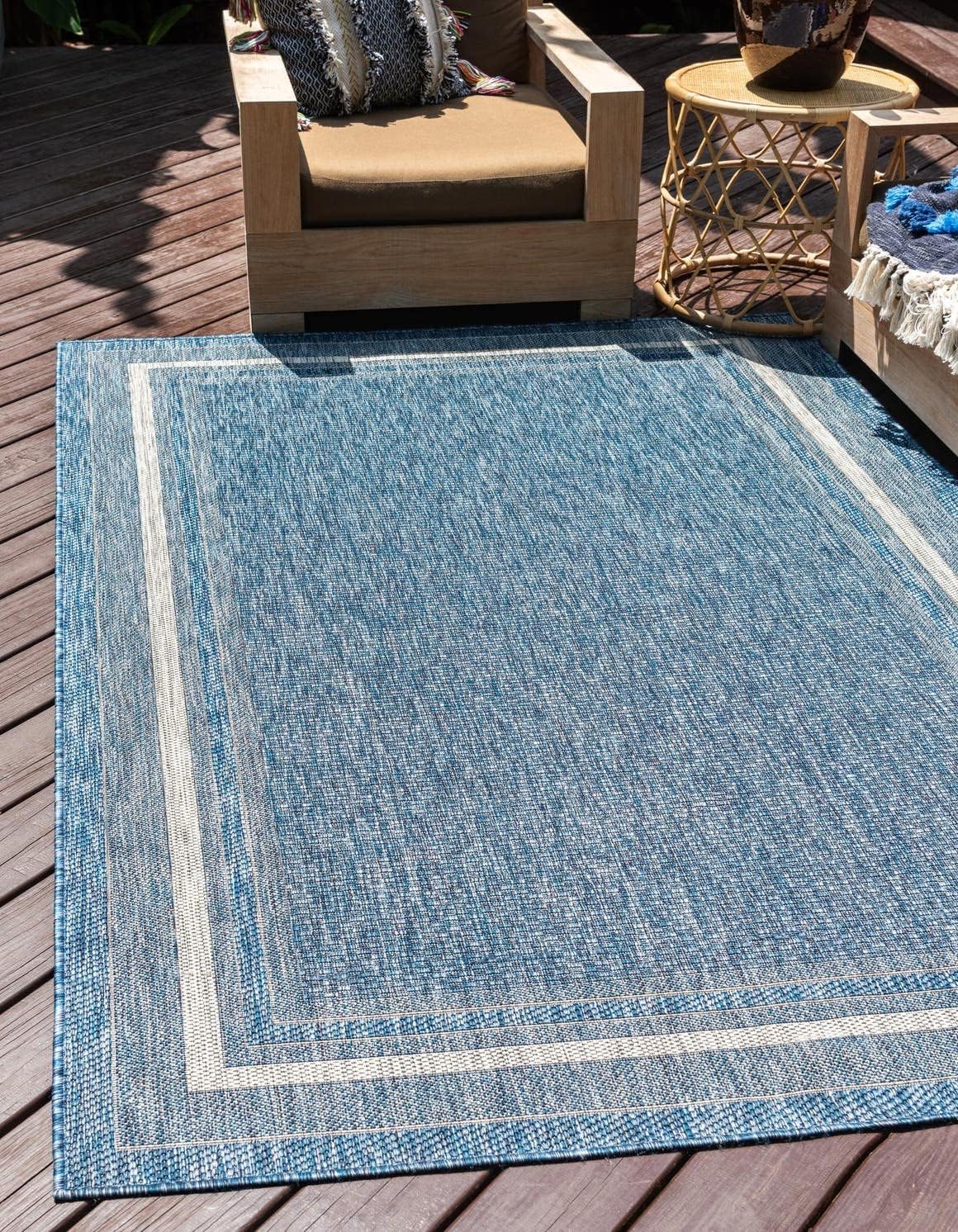 Unique Loom Outdoor Border Collection Area Rug - Soft Border