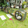 Collapsible Cat Play Tunnel + Cube Set - Portable Indoor/Outdoor Play