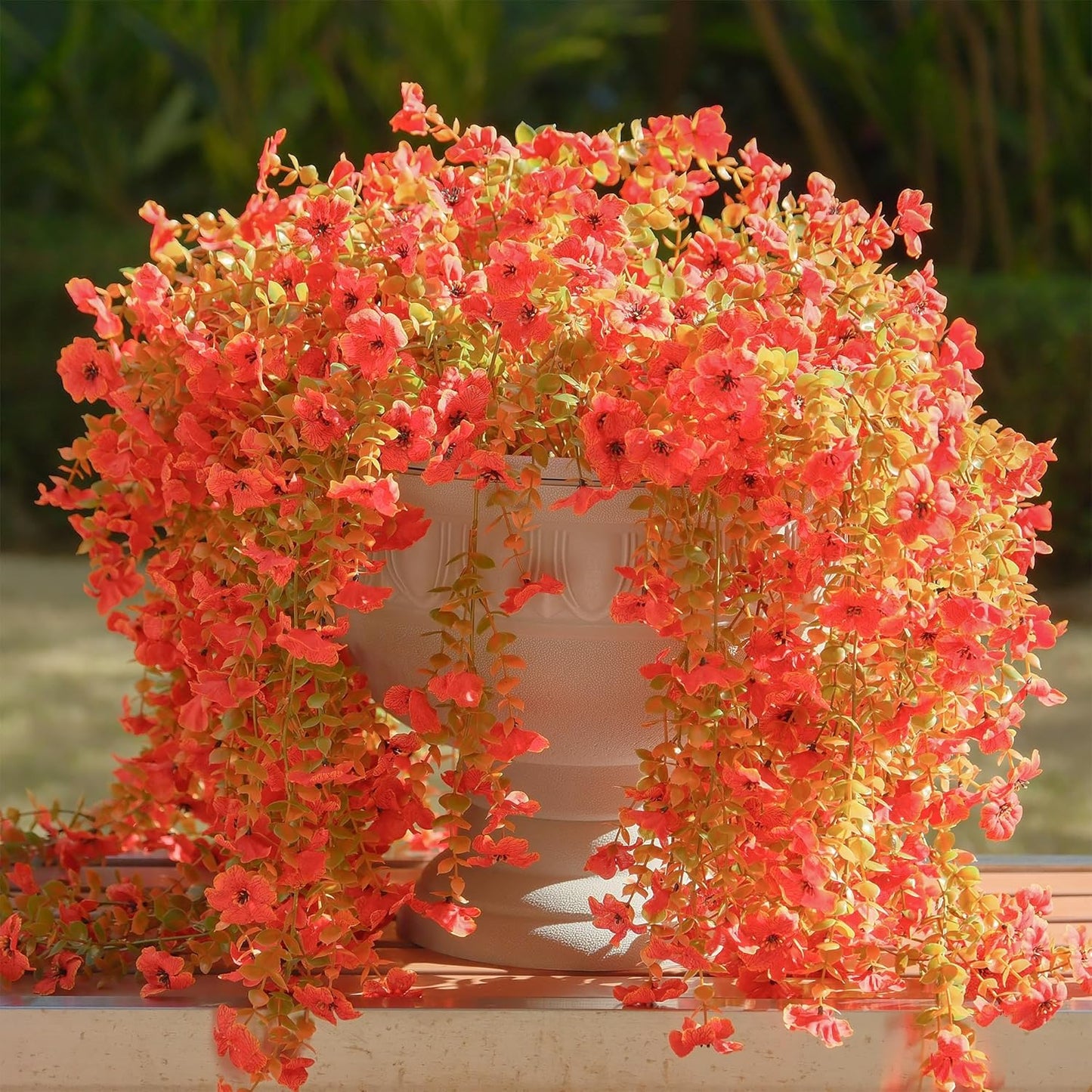 12 Pcs Artificial Hanging Mums Flowers for Outdoor Decor