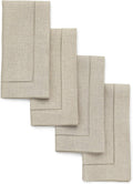 Natural Linen Napkins Set of 4 20 x 20 in - Classic Hemstitch