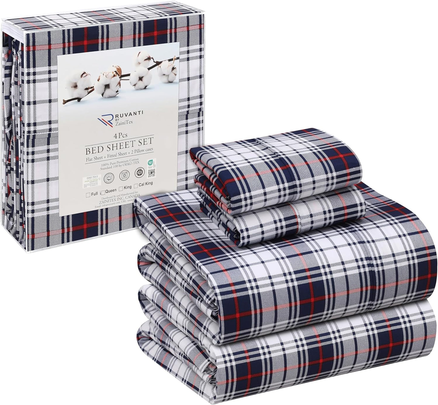 100% Cotton King Size Sheets Set for Ultimate Comfort and Style