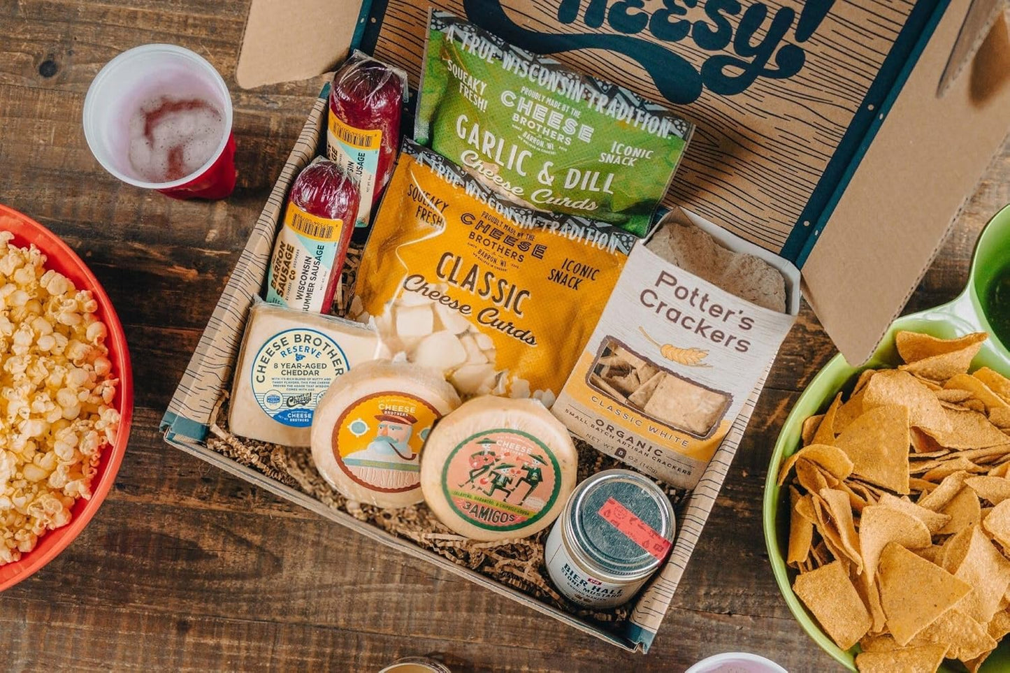 Cheese Bros Game Day Deluxe Gift Box for Tailgating Snacks
