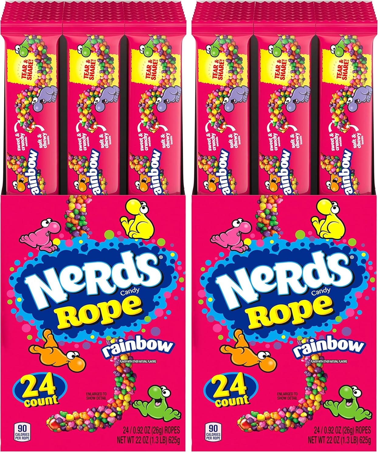 Nerds Rope Candy Rainbow Pack of 48 for Sweet Celebrations