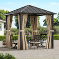 Modern Shade 8ftx8ft Hardtop Gazebo with Galvanized Steel Roof